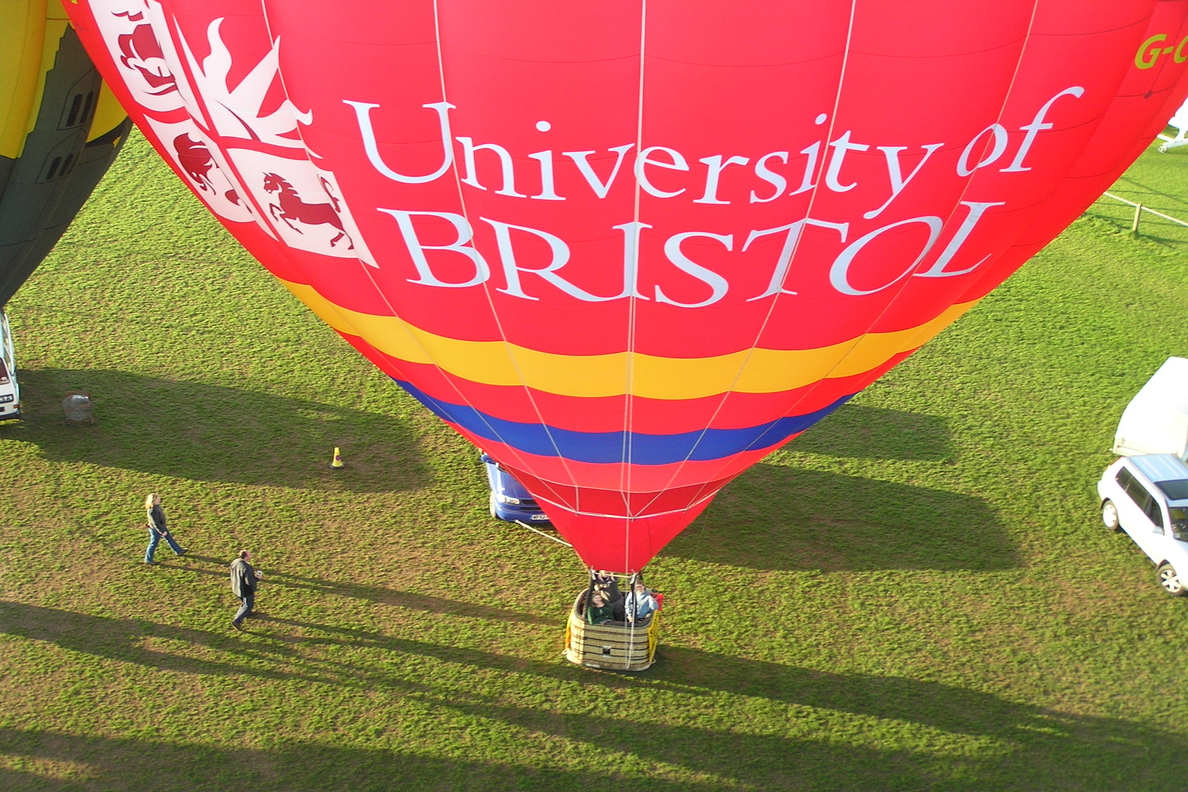 Image of hot air ballon with University branding - Click image to go to IT information for visitors.